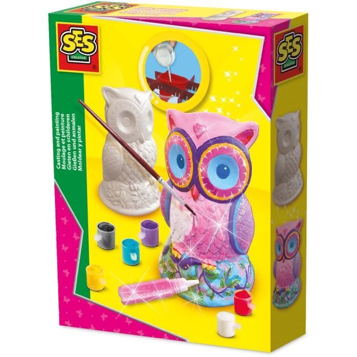 Moulage et peinture - SES CREATIVE - Chouette - Figurines en plâtre