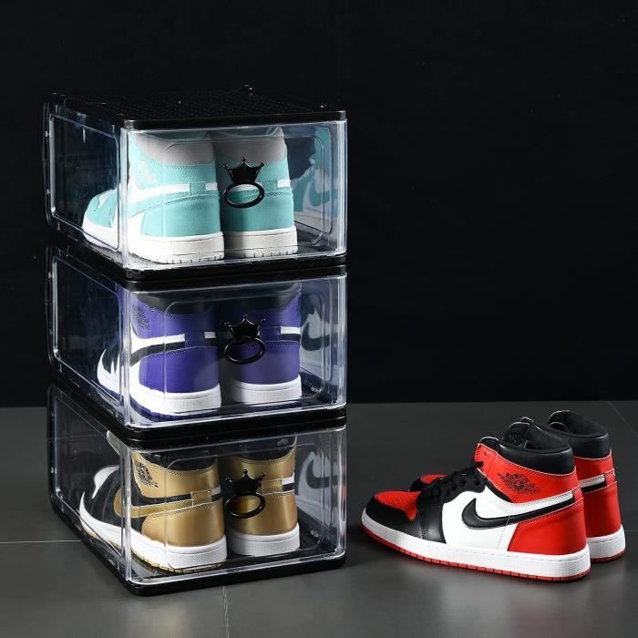 Boîte à chaussures transparente HD, vitrine, boîte de rangement