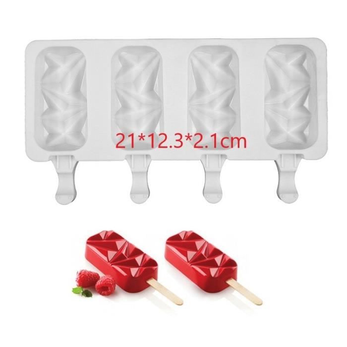 Moules à Glace Silicone 2PCS + 50 Bâtons - Pour Magnum Et Popsicles Maison - Sans BPA Réutilisable