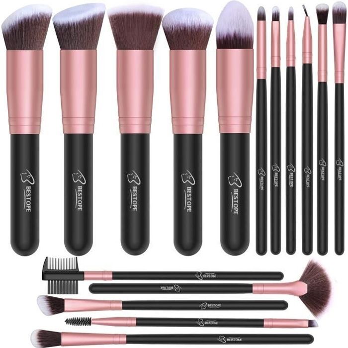 BESTOPE 16 PCs Makeup Brush Pinceaux de Maquillage Professional doux Cosmetic Sourcils Cdiscount Au quotidien