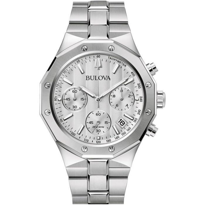Montre - BULOVA - 96B408 - Quartz - Acier inoxydable - 44 mm - Argenté