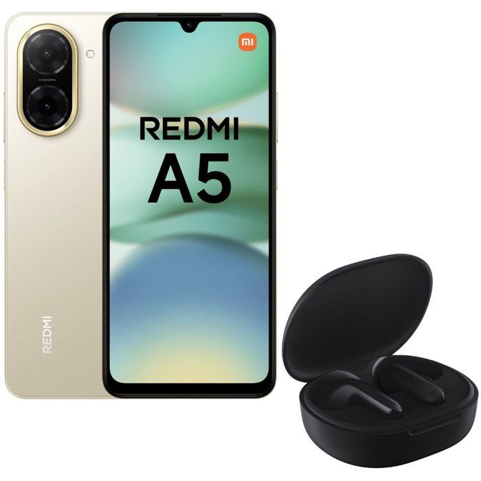 Smartphone Xiaomi Redmi A5 128 Go Or Version Française  + Ecouteurs sans fil Xiaomi Redmi Buds 4 Lite Noir