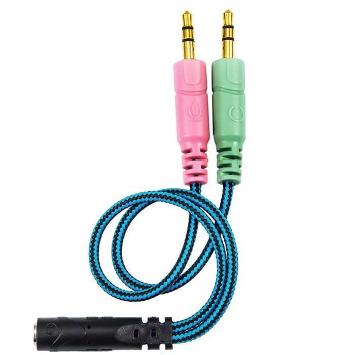 3.5mm Câble Adaptateur, Stéréo Audio Micro Y Câble Adaptateur [ 1 x jack  3,5 mm Femelle vers 2 x 3,5 mm Mâle ] - Cdiscount Informatique
