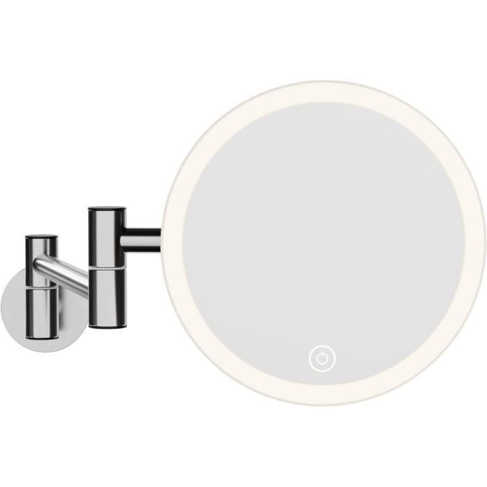 Miroir De Maquillage Lumineux Hasipu 80x55 Cm - LED 3 Tons - Contrôle Tactile - Doré