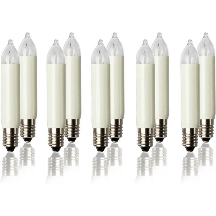 E10 Halogen Small Shaft Candle 12 V - 34 V 3 W Diameter 11 Mm Length 65 Mm For Indoor Use Replacement Lamp Candle Arch And Fairy Lights Warm White