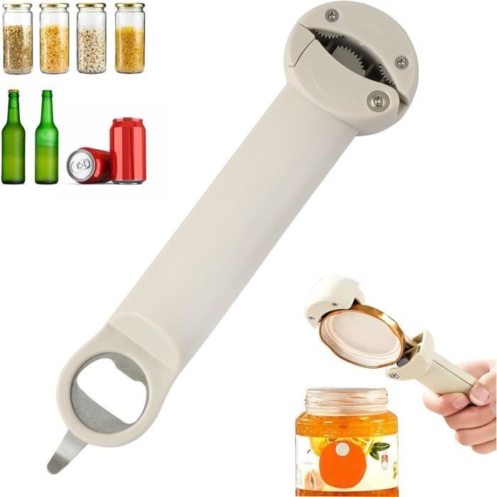 Ouvre-bocal Réglable En Acier Inox - Pour Mains Faibles, Arthrite, Seniors - Ajustable De 1 à 10 Cm - 7
