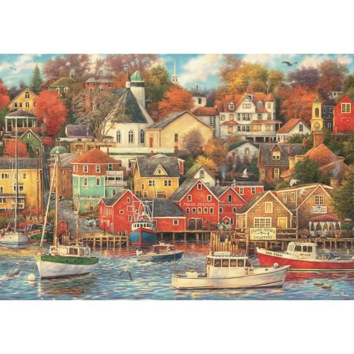 Puzzle 1500 pièces - Clementoni - Bon temps sur le port - Paysage et nature - Adulte - Coloris Unique