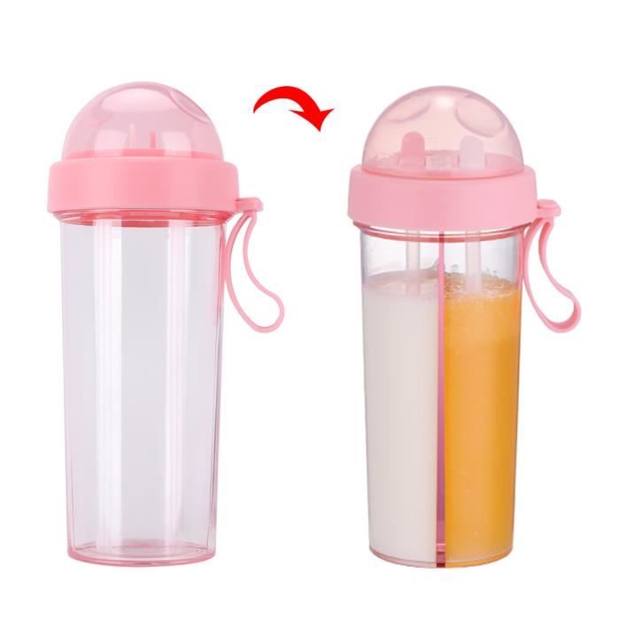 Bouteille d'eau transportable - Feuille en silicone rose pastel main image 1