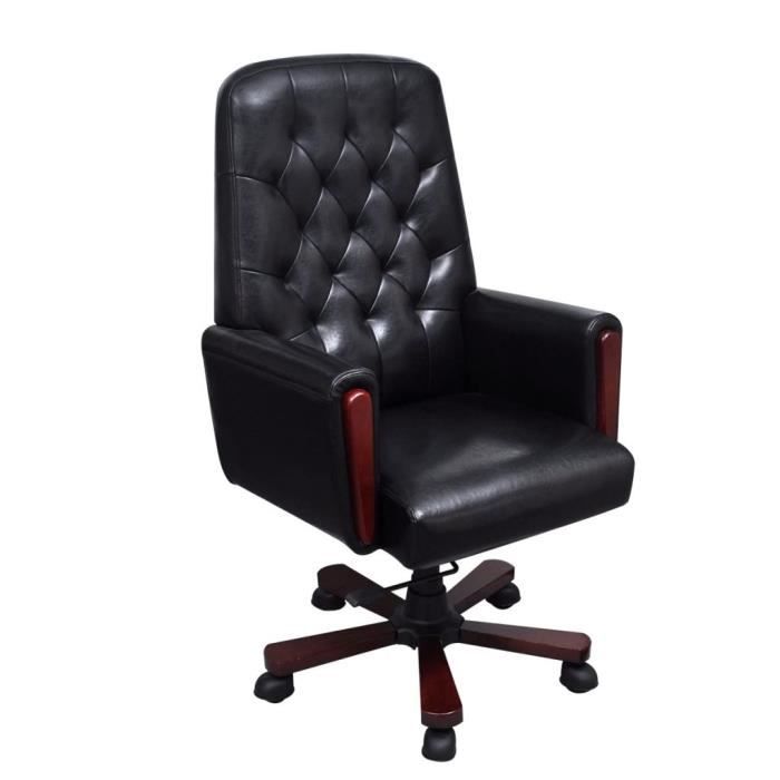 Ensemble De 2 Chaises D'invité Pour Salle D'attente Chaises De Reception Rembourrees En Cuir Pu Melange Accoudoirs Integres Noir Csw560130