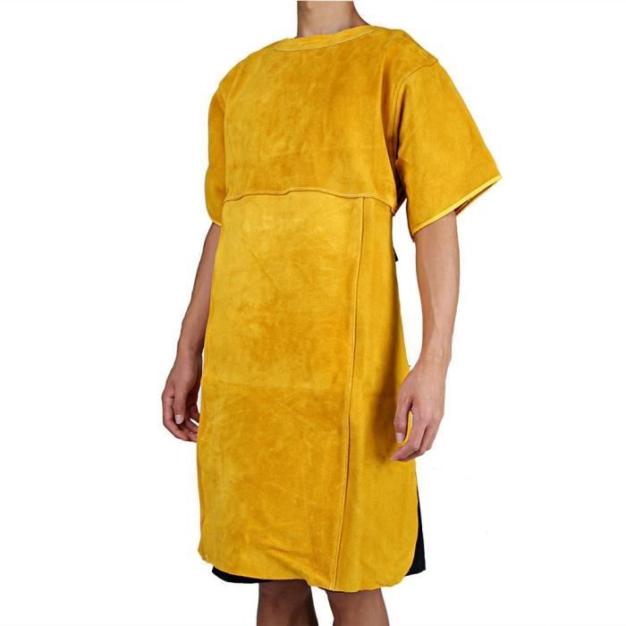 Tablier De Soudage En Cuir De Vache - Jaune, Ignifuge, Neuf