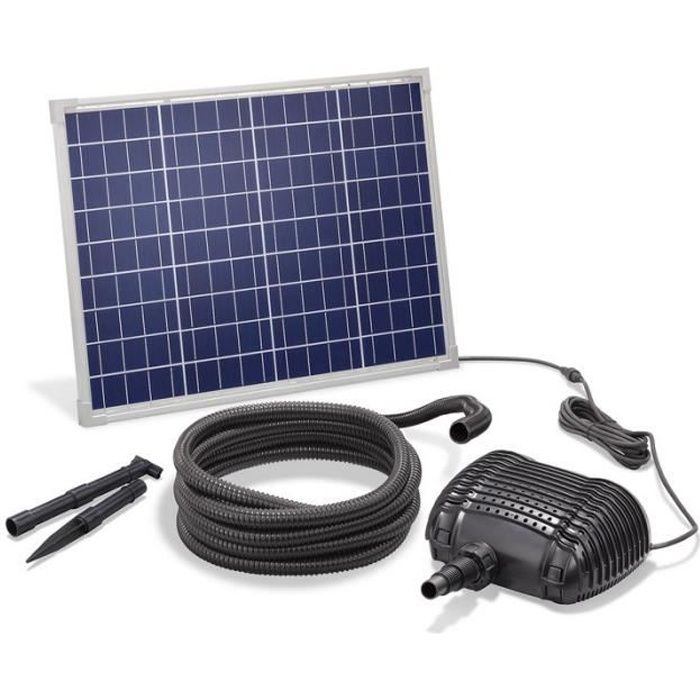 Kit Pompe Solaire Bassin Avec Filtre Premium 2500l-50w