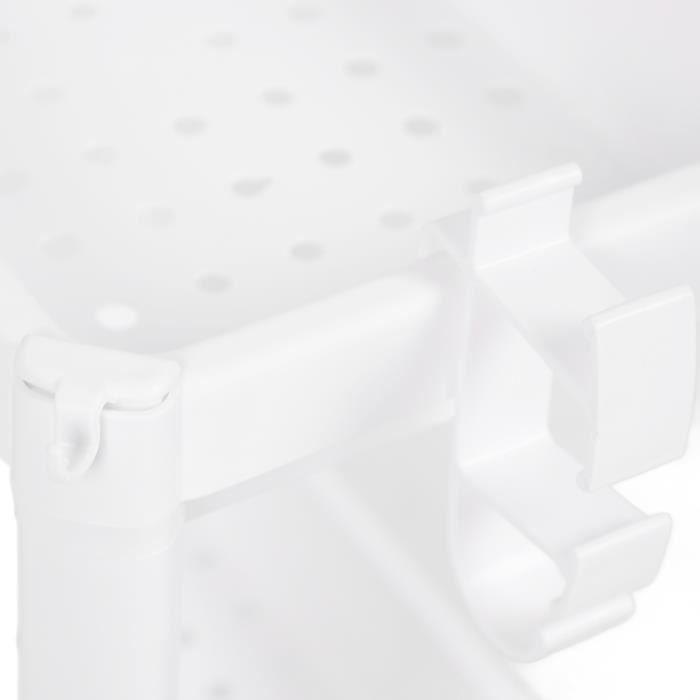 Étagère Colonne Salle De Bain 4 Niveaux Plastique Blanc – Organisateur D'Angle Robuste Et Gain De Place
