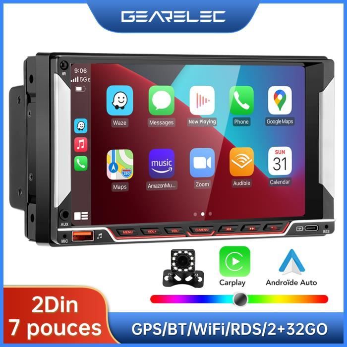 GEARELEC Autoradio 7 pouces avec Carplay Android Auto Bluetooth WiFi GPS  Navigation RDS AUX 2GO+32GO+Caméra de Recul - Cdiscount Auto