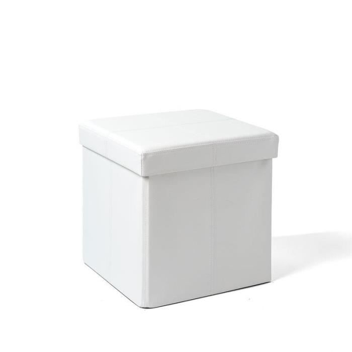 banc coffre rangement pliable - homerokk - blanc - 38 cm - contemporain - intérieur