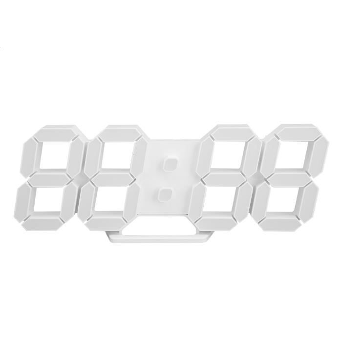 TIP Horloge murale 3D LED Luminosité réglable Horloges murales de table