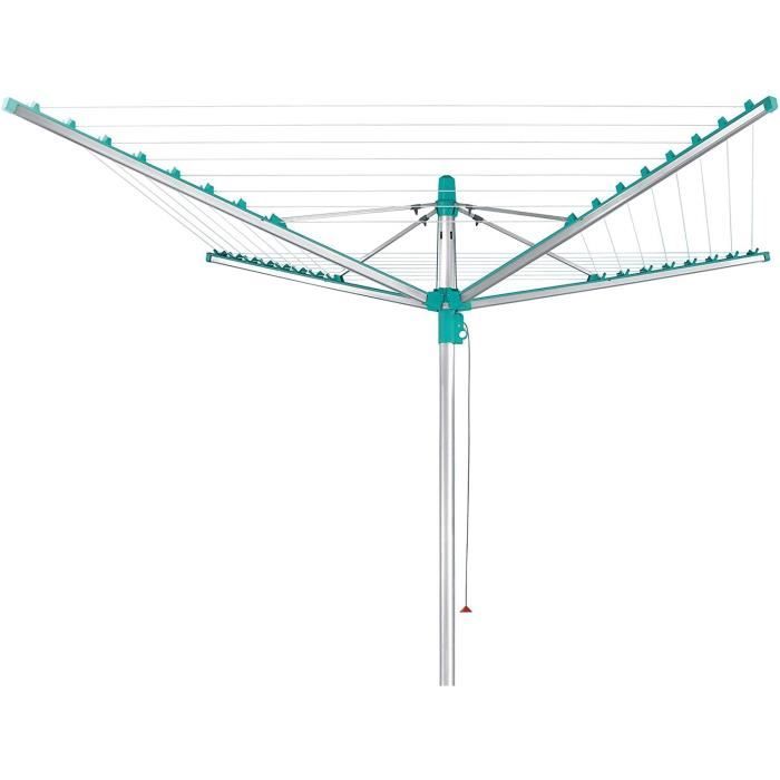 Leifheit 85285 Séchoir jardin parapluie Linomatic 400 Easy - 40 mètres avec sytème Easy-Lift, rétrac