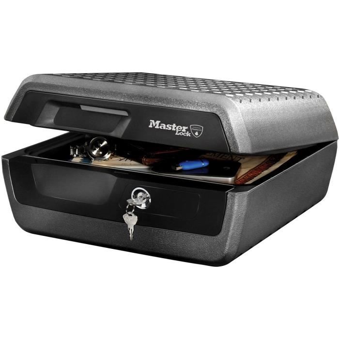 Mallette de sécurité Anti Feu - MASTER LOCK - LCFW30100 - Ignifuge et Etanche - Serrure à Clé - Larg