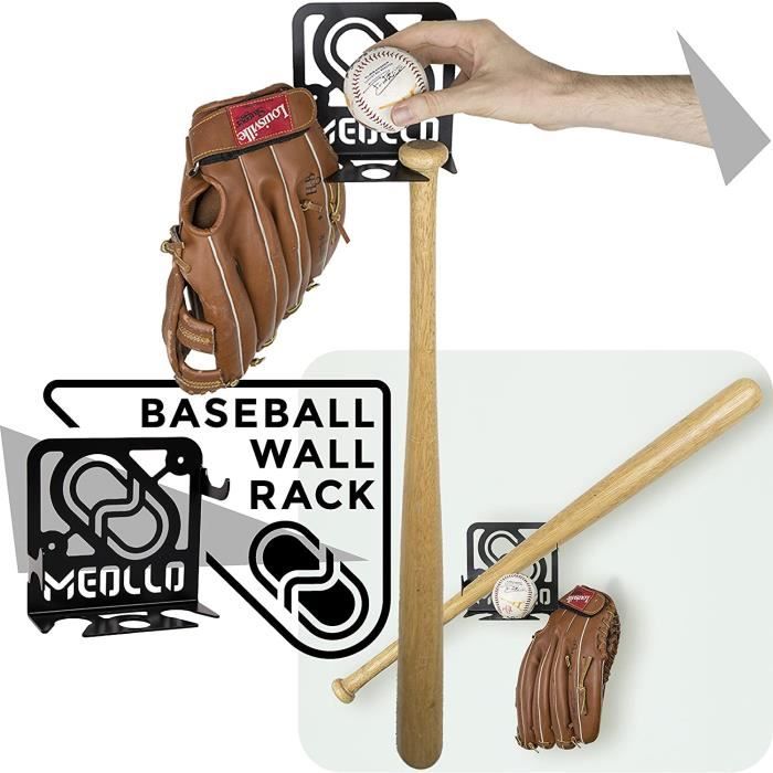 FixtureDisplays Support mural pour batte de baseball en acrylique transparent 18336