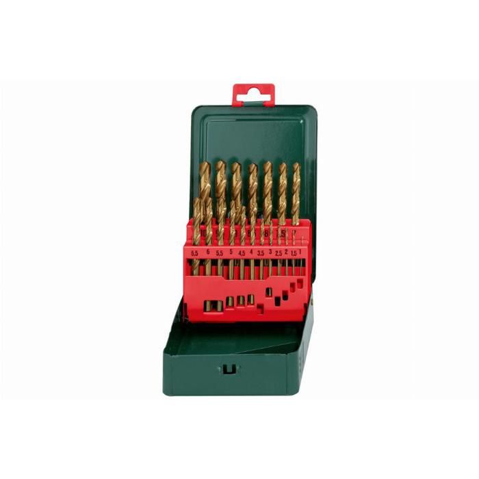 Forets à métaux Metabo HSS TiN 19 pièces Revêtement nitrure de Affûtage 135°