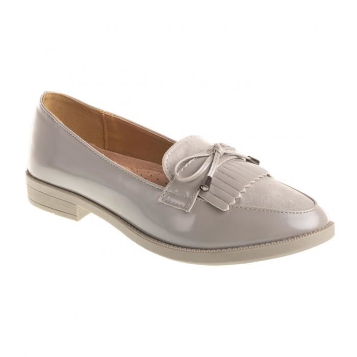 mocassin femme gris
