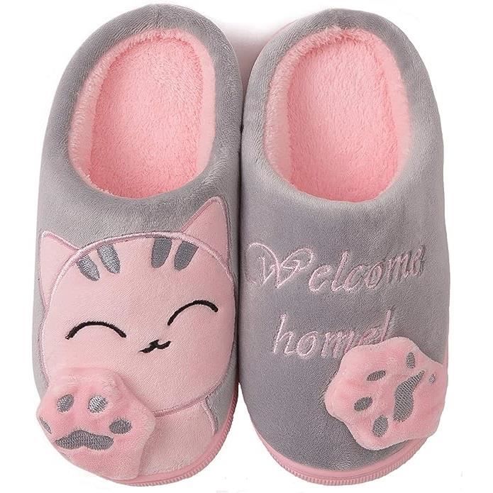Chaussons Enfant Hiver GURGER - Chauffants, Antidérapants, En Peluche Douce, Pour Garçon Et Fille (taille Variable)