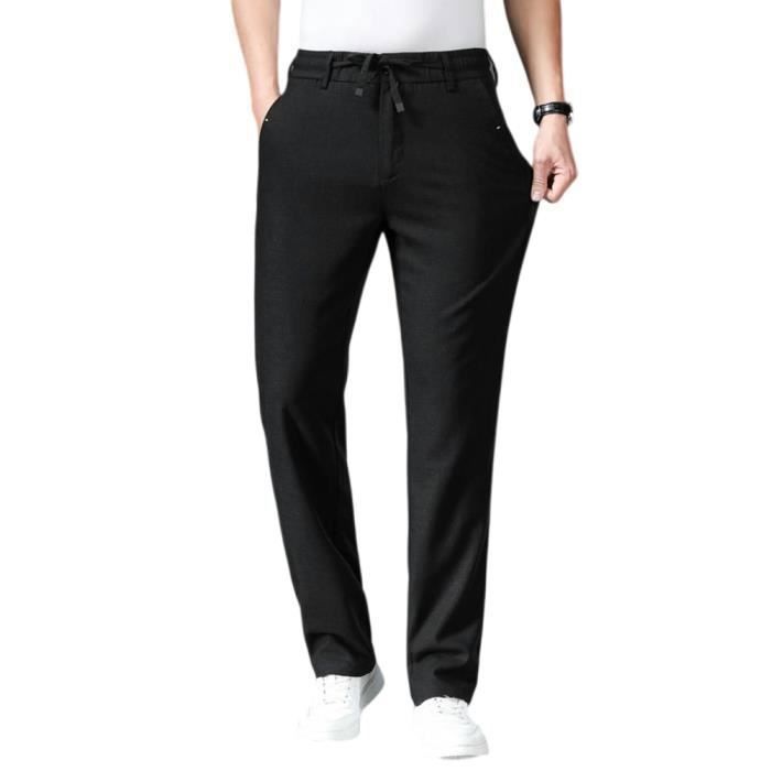 Pantalon Lin Homme Été Léger Coton Taille Élastique - Décontracté Chic S-XXXL