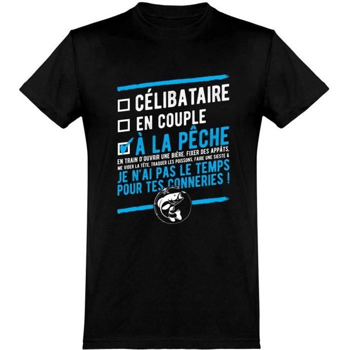 T-shirt Humour Pêche Gildan Heavy Weight - Coton - Coupe Loose - Taille à Préciser