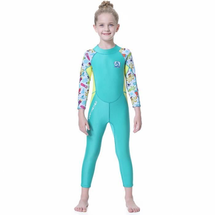 2.5mm Neoprene Combinaison de Plongee Fille Manches Longues Anti UV UPF50 Maillot de Bain Combinaison pour 3 9 ans Vert Cdiscount Pret a Porter