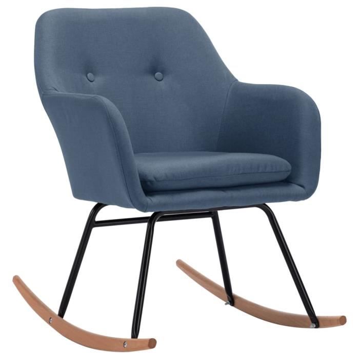 omabeta fauteuils à bascule - chaise à bascule bleu tissu - m07669