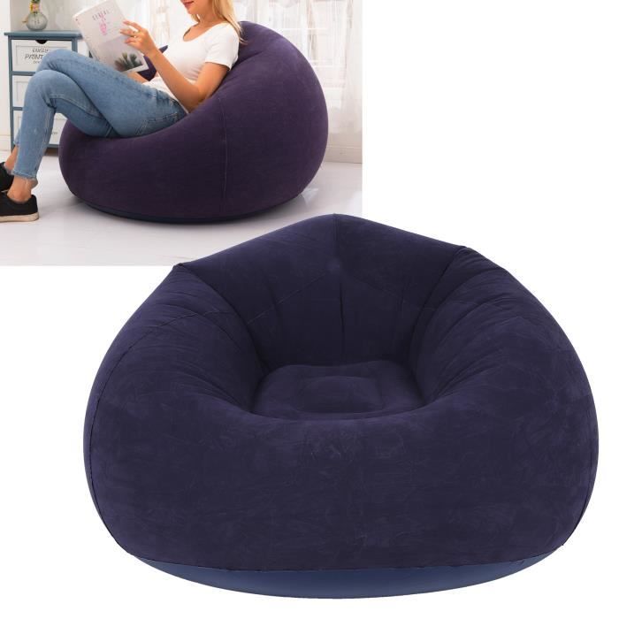 Canapé Gonflable Pouf Poire Adulte – 110x110x85 Cm, PVC Flocqué Confortable, Idéal Chambre, Soirée Ciné, Camping Intérieur