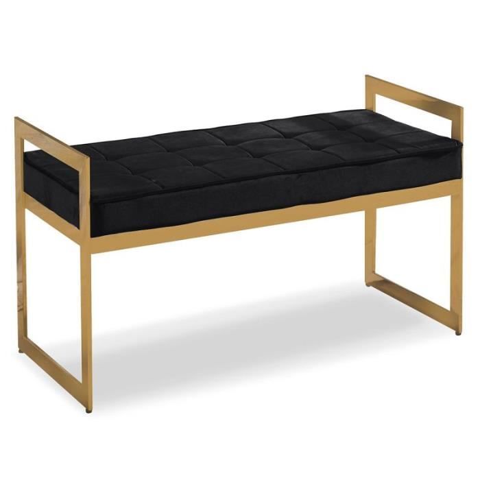 Banc En Velours Topez 94cm Noir Or Paris Prix Achat Vente Banquette Soldes Sur Cdiscount Des Le 20 Janvier Cdiscount