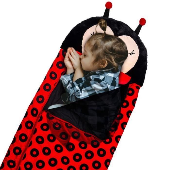 Sac de Couchage Enfant Duvet Enfant avec Oreiller 160 x 60cm pour Happy  Nappers ROUGE-mzX2