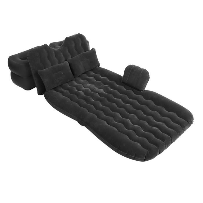 lex lit gonflable - qqmora - voyage en camping intérieur et extérieur matelas gonflable pour siège arrière de voiture - noir