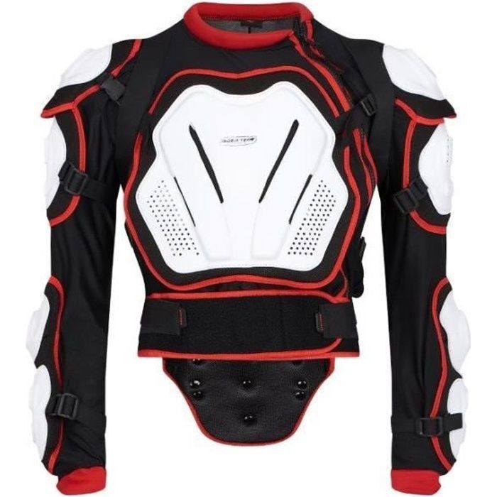 RIDER-TEC Armure de protection - Gilet Moto Cross - CE - Blanc