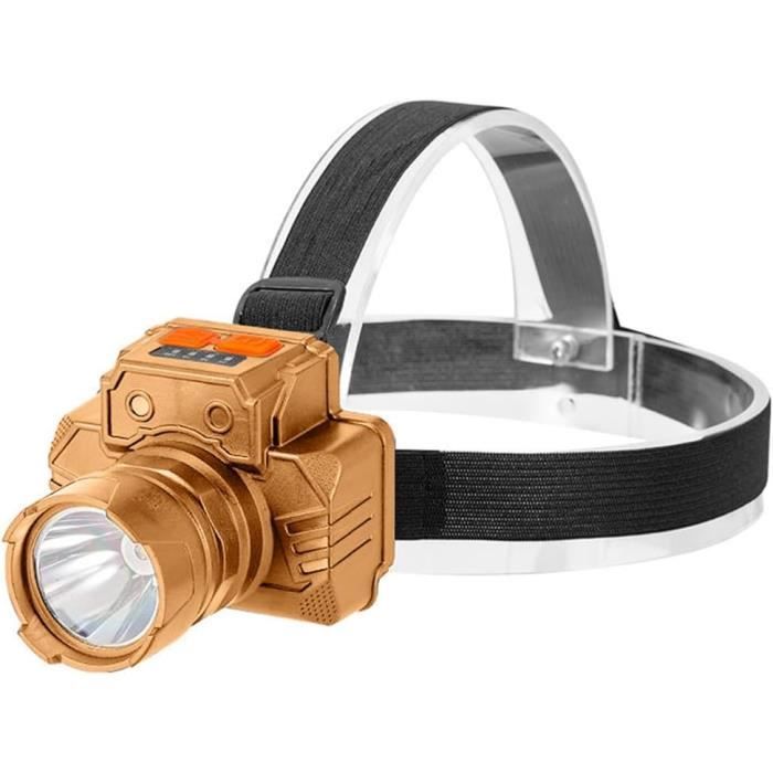 Lampe frontale LED à cinq têtes, Super lumineuse, rechargeable par USB