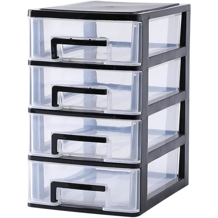 Organiseur De Bureau En Bois Naturel - 3 Tiroirs - Style Rétro - Pour Rangement Bureau Ou Maquillage