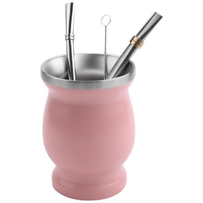 Tasse à Café En Acier Inoxydable Double Paroi - Avec Soucoupe Et Cuillère - Design élégant Argenté - Marque Alvinlite