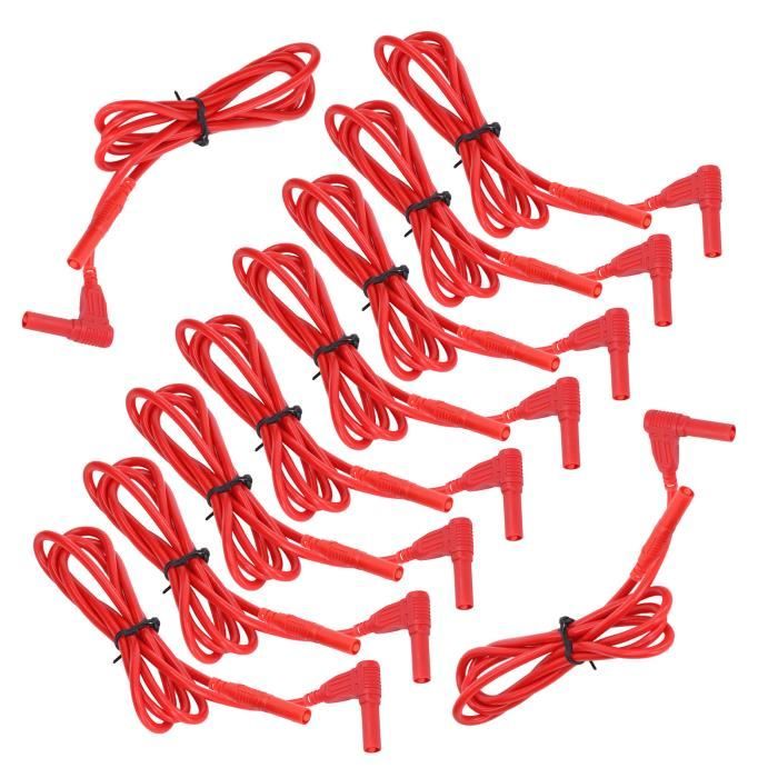Bestlymood Paire Ligne Test Multimètre Fiche Banane 1000V 2.6 Ft - Sonde Voltmetre Noir Et Rouge