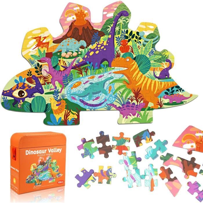 puzzle Tyrannosaure Rex 4 pièces en bois d'hévéa