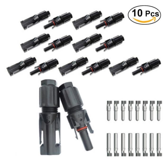 10 Paires Connecteurs Solaires Photovoltaïques Mâle/Femelle 2,5-10mm² - IP67 Résistants