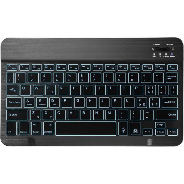 Clavier sans fil QWERTY, Compatible iOS / Android / Windows, Blanc