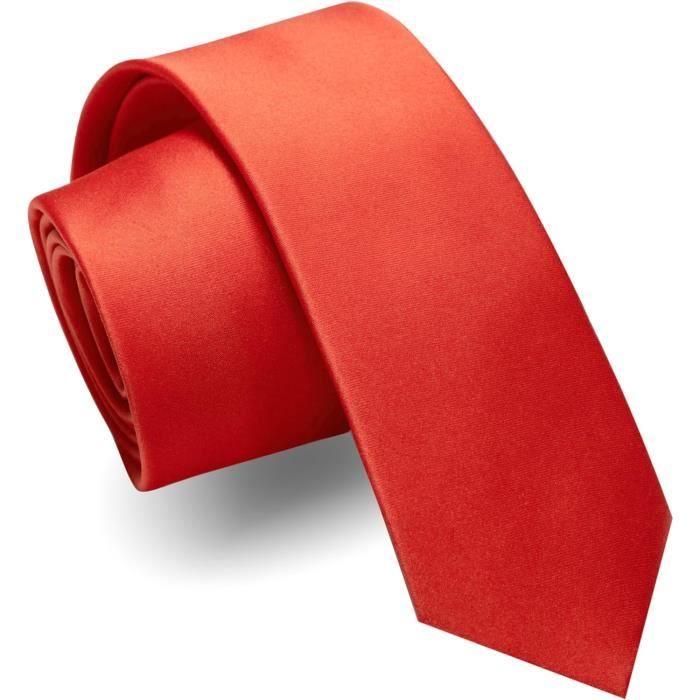 Cravate Homme - Slim - Satin - Étroite - Fine - Élégante