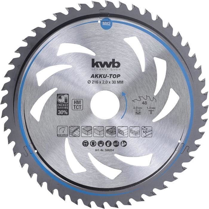 Lame De Scie Circulaire Professionnelle CMT 216 X 30 X 48D ATB -5° – Coupe Fine & Précise