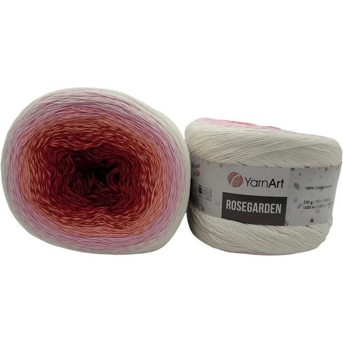 Fil Dégradé De Couleur 400 G - 4 Pelotes Coton/acrylique/laine Pour Tricot Et Crochet