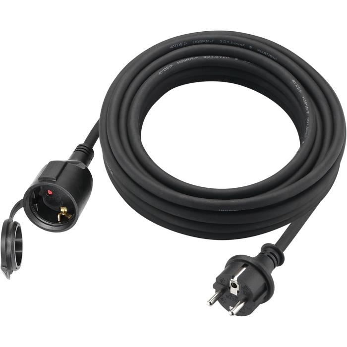 3M Rallonge Avec 2 Prises Schuko Pour Usage Extérieur Câble 3M Rallonge Avec 2 Prises Schuko Pour Usage Extérieur Câble