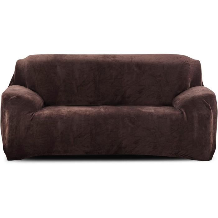 Daesar Housse De Canapé Extensible 2 Places - Protection Motif Géométrique Gris Foncé