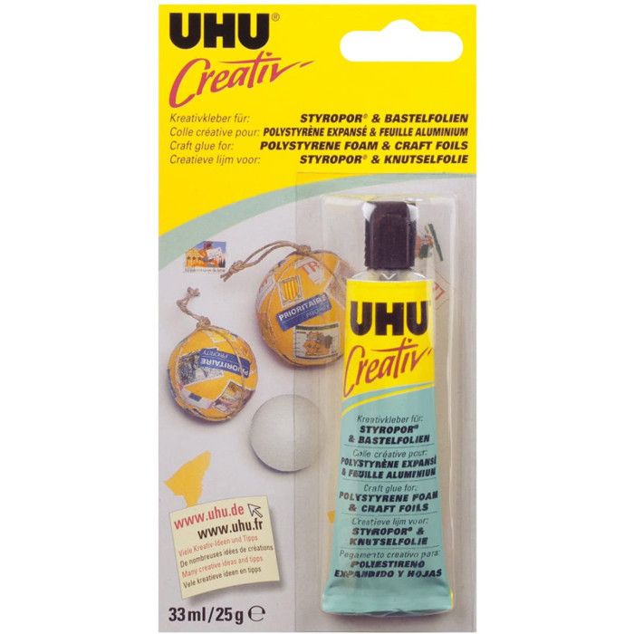 UHU Creativ' Polystyrène Expansé & Feuille Aluminium 33ml