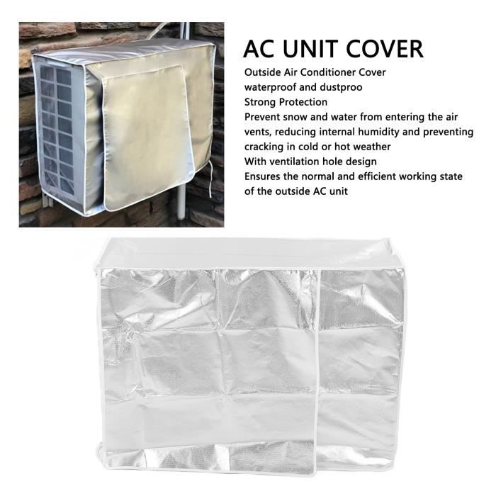 Couvercle Climatiseur Extérieur Inox - Protection Anti-Pluie Neige Soleil - Pare-Soleil Compresseur