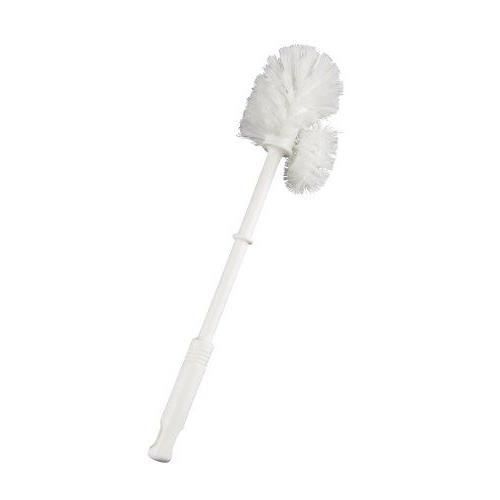 WENKO Brosse WC Rechange - Manche Inox Brillant, Tête Noire Remplaçable 8cm