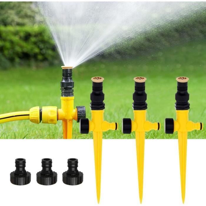 Kit De 4 Arroseurs 360° Rotatifs - Arrosage Automatique Réglable Pour Pelouse Et Jardin